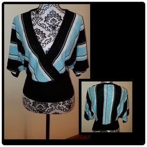 V-neck dolman sleeve sweater